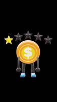 3D Money Coin Character Showing One Star Rating Suitable For Negative Feedback And Customer Satisfaction Concepts. Transparent Background. Alpha Background. Looping Animation. video