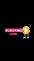 3D Money Coin Character Promoting Subscribe Now Message. Transparent Background. Alpha Background. Looping Animation. video