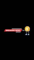 3D Money Coin Character Presenting Breaking News Banner Ideal For News Updates. Transparent Background. Alpha Background. Looping Animation. video