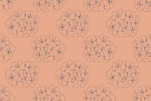 Hand drawn floral pattern design. Flower drawing simple ornament. vector