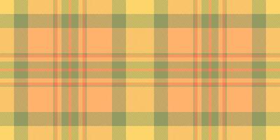 Oktoberfest textile pattern fabric, give check background. Autumn texture seamless tartan plaid in orange and lime colors. vector