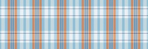 Tweed seamless plaid pattern, place texture fabric tartan. Mesh check background textile in cyan and light colors. vector