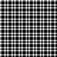 Plaid check pattern in black and white. Seamless fabric texture. Tartan textile print. vector