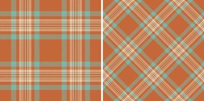 Check tartan pattern of texture fabric with a plaid background textile seamless. Set in earth colors for design wrapping paper sheets. vector