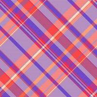 Pixel tartan plaid textile, folk fabric background pattern. Vogue texture seamless check in indigo and peach puff colors. vector