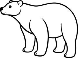 Adorable Polar Bear Line Art for Coloring Pages vector