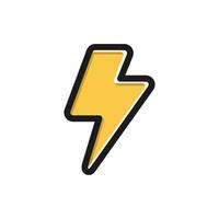 Lightning bolt. Flat Thunderbolt flat style vector