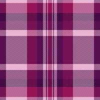 Quality background pattern fabric, event plaid check. Simplicity textile tartan seamless texture in light and magenta colors. vector