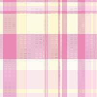 Simplicity pattern check background, suit texture textile. Summertime tartan seamless plaid fabric in pink and lemon chiffon colors. vector