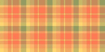 Tribal textile tartan plaid, effect background pattern. Invite fabric seamless texture check in coral and orange colors. vector