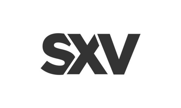 SXV logo design template with strong and modern bold text. Initial based logotype featuring simple and minimal typography. Trendy company identity. vector