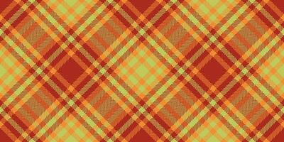 Indian texture plaid textile, scrapbook background fabric check. Classical tartan seamless pattern in red and orange colors. vector