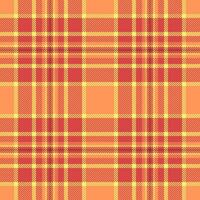 Straight tartan plaid, classical background pattern fabric. Repeat textile check seamless texture in red and orange colors. vector