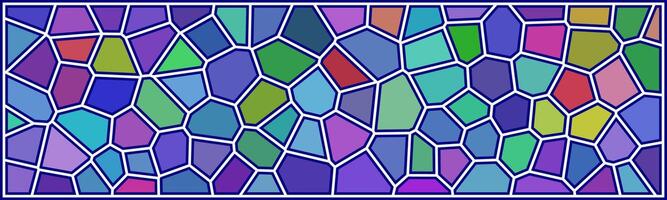 A vibrant mosaic pattern of irregular geometric shapes in various colors, creating an artistic and dynamic visual effect. vector