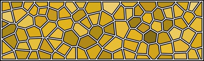 A golden mosaic pattern of irregular geometric shapes, showcasing various shades of yellow and gold, creating a warm and elegant visual effect. vector