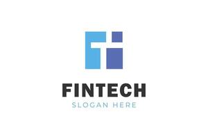 letter fi identity logo design with square design concept for technology brand logo template vector