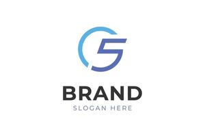 Letter C S brand logo identity design with circle shape element for technology logo template vector