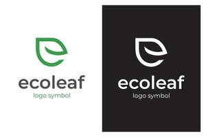 simple letter e ecology logo icon design with leaf symbol, green environment simple logo illustration simple minimal linear style vector