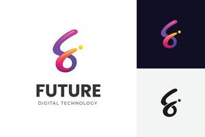 Letter F abstract tech logo icon design with abstract motion media symbol. logo design vector