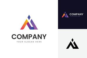 letter Ai tech logo design with gradient shape icon design element for identity business technology and company identity vector