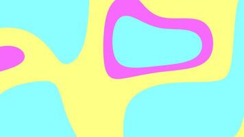 a blue and yellow abstract pattern with a pink heart video