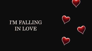 an illustration of a declaration of falling in love decorated with a falling heart icon. suitable for couple-themed accessories video