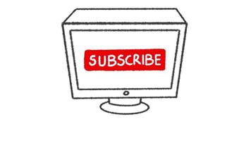 Monitor Showing Subscribe Text, Subscribe Animation, Subscribe Button for Content Creator video