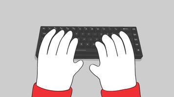 Hand Typing on Keyboard Animation for Content Creator video
