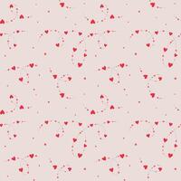 Pattern with beads with hearts and round beads, hearts on string, decoration for Valentines Day, wedding, declaration of love, romance. vector