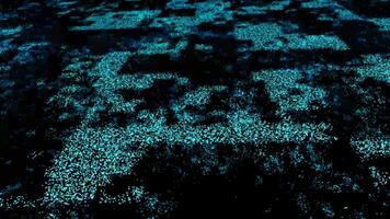 Animated light blue particle, abstract digital square landscape background suitable for hud, texture, and displacement maps. video