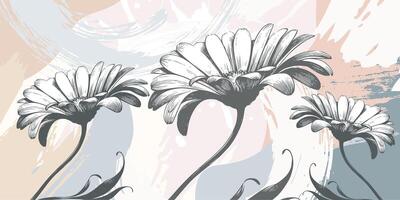Abstract flowers background in boho style vector