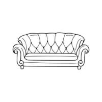 A black and white drawing of a couch vector