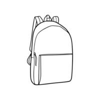 A drawing of a backpack coloring page vector
