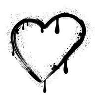 Stylish graffiti design featuring a black heart with edgy and expressive brushwork vector