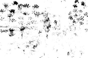 Abstract Black Ink Handprint Texture on White Background - High-Resolution Grunge Design vector