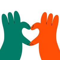 Love heart fingers gesture on transparent background.Two hands making heart pose.Abstract Hands Heart Shape.Hands formatting heart symbol.Love,Diversity And Charity Concept. illustration EPS10 vector