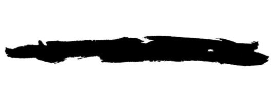 Black grunge brushstroke, isolated on white background. Trendy art element for creative design. vector