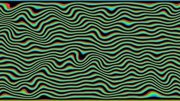 A psychedelic wave pattern in black and green video