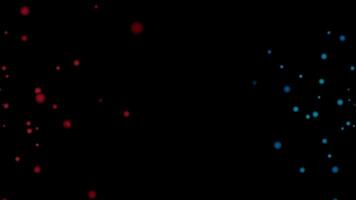 A black background with red and blue dots video