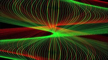 Abstract Green Lines and Dots Pattern on Black Background video
