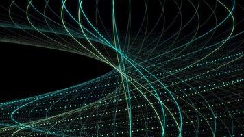 Abstract teal and black digital background with glowing dots and lines. video