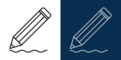 Pencil icon outline. Editable Stroke. Pencil writing. Signature icon. Writing. Icon for editing text. vector