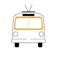 A bus is shown in a flat style on a white background vector