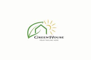 Green House Logo Health and Natural Building Concept Residence Branding vector