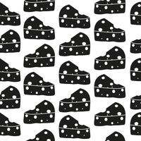 Seamless silhouette pattern cheese hand drawn style vector