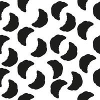 Seamless silhouette pattern of croissants vector