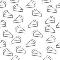 Seamless outline pattern of slices cakes hand drawn vector