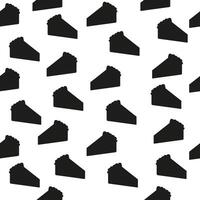 Seamless silhouette pattern of slices cakes hand drawn vector