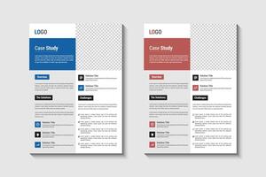 Case study template with 2 pages vector