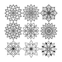 Elegant Set of Mandala Graphics for Art and Design Projects vector